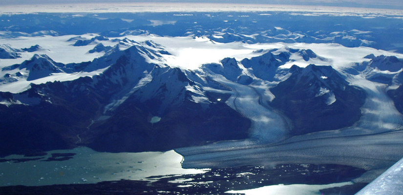 views upsala glacier from plane