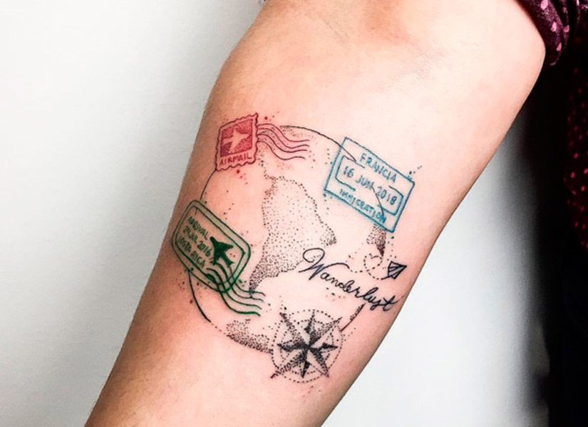 tatuaje con destinos en sudamerica