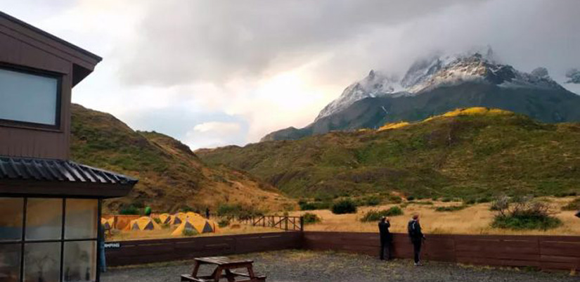 views from hotel in torres del paine