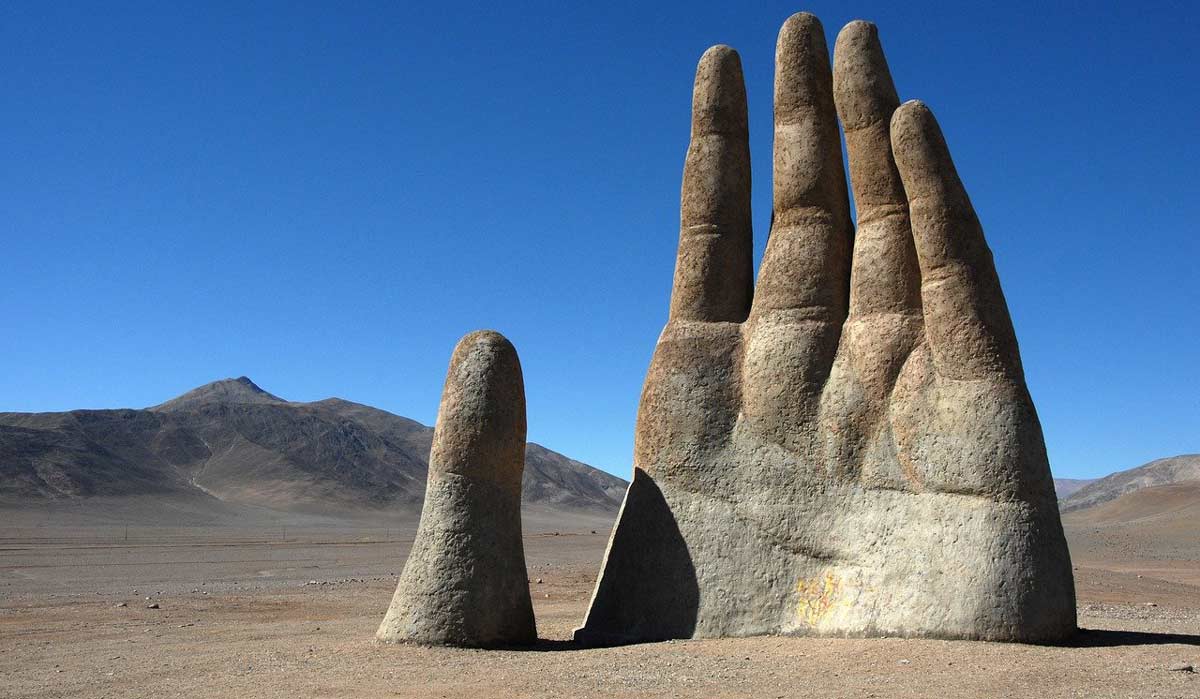 monument hand of the atacama desert