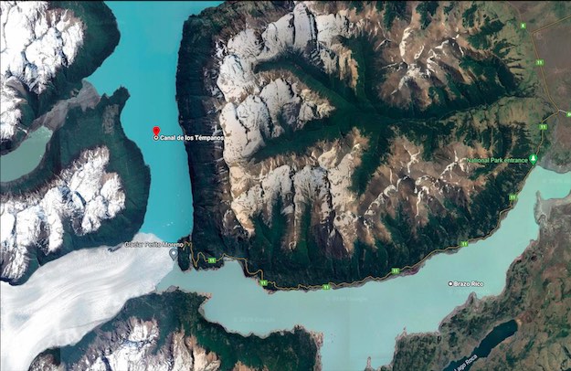Vista satélite Perito Moreno