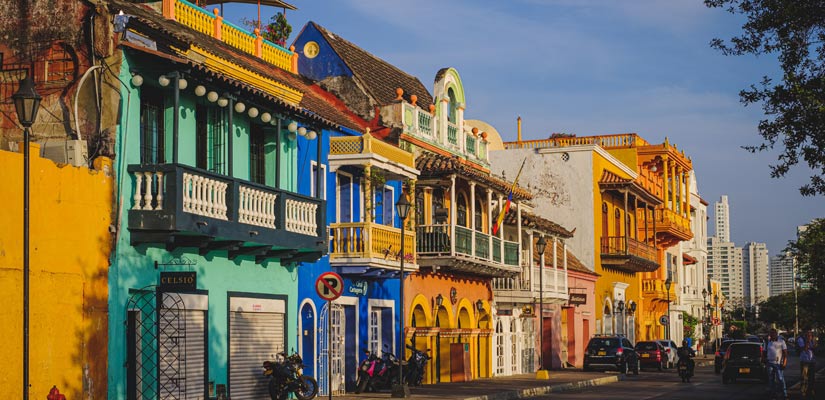 Colorful houses in Cartagena de Indias