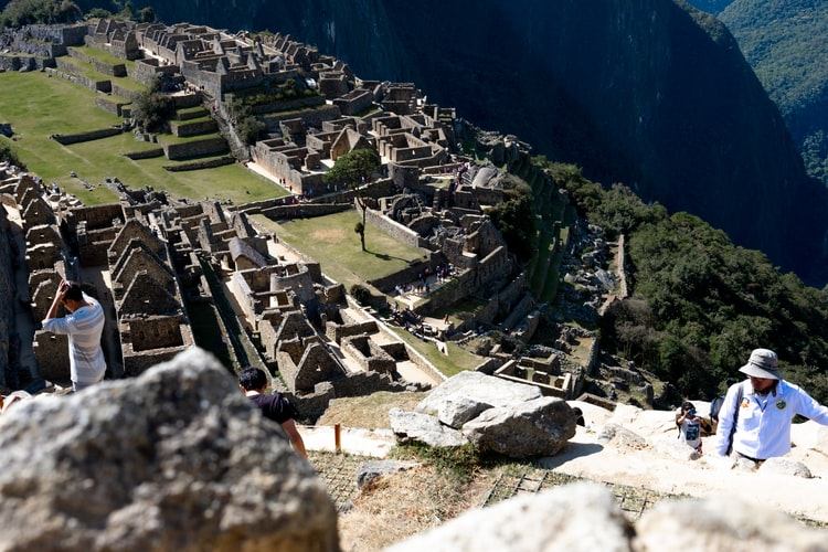 Turists visiting Machu Picchu