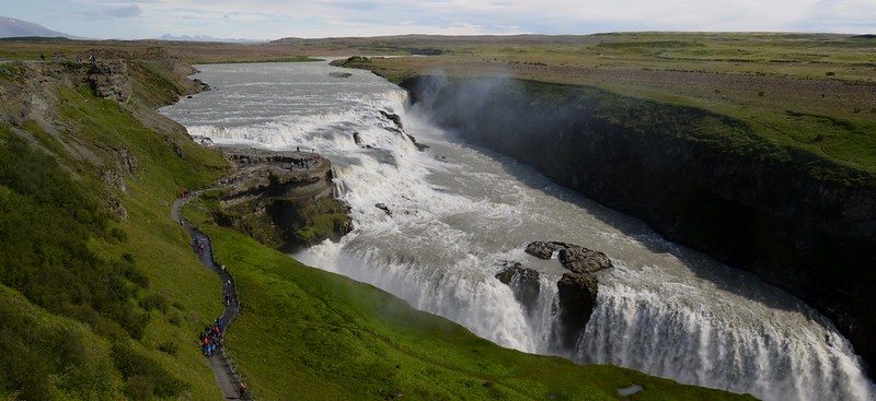 overview of the gullfoss waterfall