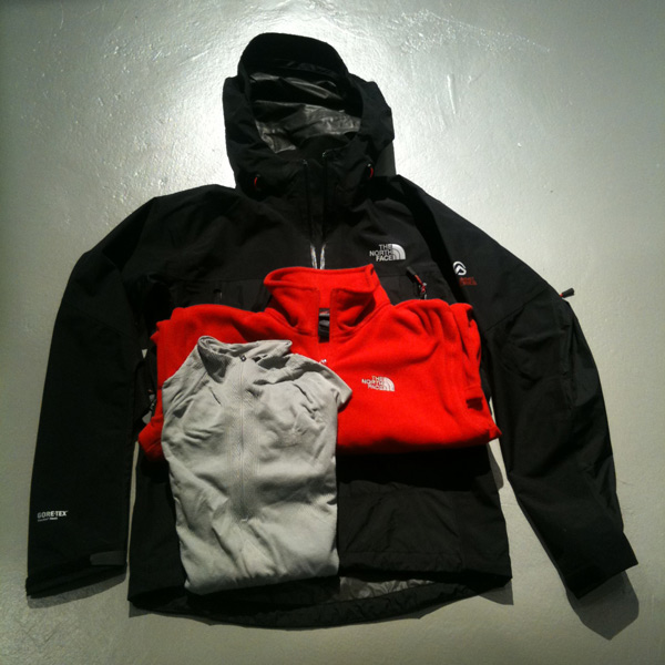 different layers of trekking clothing