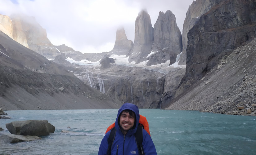 Backpacker in Torres del Paine