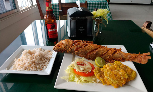 Fried Snapper and Coconut Rice