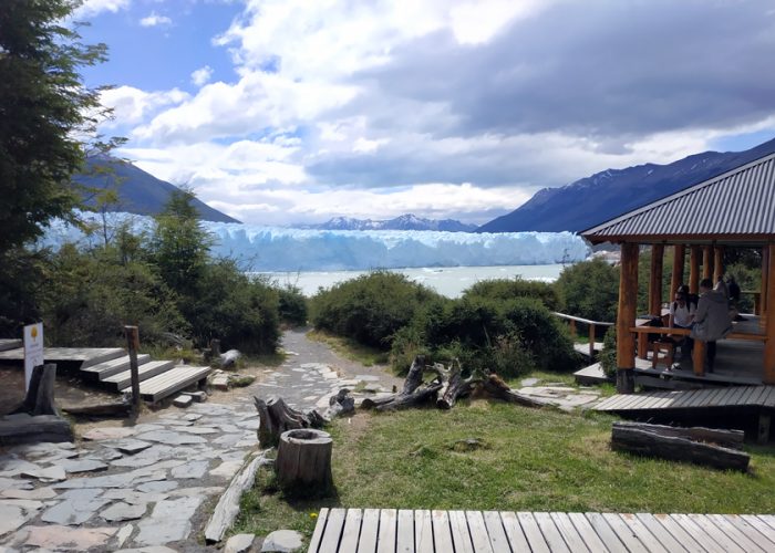 Blick von der Lodge auf den Perito Moreno Gletscher
